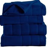 Sunbeam Fleece Electric Heated Warming Blanket Dual Controller, Size: Queen, Color: Blue