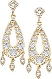 Two-Tone Chandelier Design Earrings
