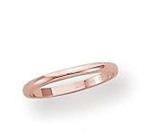 14k Rose Gold 2mm Plain Domed Standard Fit Wedding Band