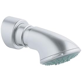 GROHE Movario 5-Pattern Spray Showerhead with Integrated Arm, Aluminum #28521BK0