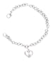 Sterling Silver Diamond Open Heart Charm Bracelet, 6.75"