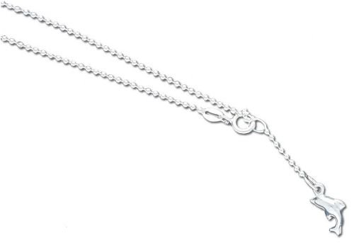 Solid Sterling Silver Dolphin Anklet 9 chain