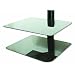AVF ES250B-T Wall Mounted AV Component Shelving System with 2 Adjustable Tempered Glass Shelves (Black)