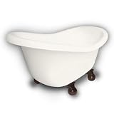 American Bath Factory B1-1600-BB-DM3-M2-35-OC Princess Slipper Clawfoot Bathtub in Bisque, Cannonbal