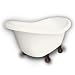 American Bath Factory B1-1600-BB-DM3-M2-35-OC Princess Slipper Clawfoot Bathtub in Bisque, Cannonbal