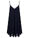 ROMWE Women's Summer Spaghetti Strap Sundress Sleeveless Beach Slip Dress Navy L