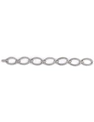 Sterling Silver & Cz Link Bracelet