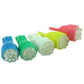 Pair of LED Light bulbs for Landscape fixtures such as Malibu, 9LED Wedge type, T15/T4 12V, Blue