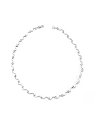 Platinum Plated CZ Diamonds Contemporary Vineyard Necklace 16"