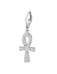 Sterling silver 0.095ct TDW Diamond Ankh (Charm)