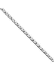 3.5 mm Solid 14K White Gold High Polish Classic Franco Link Chain Necklace - 16" inches