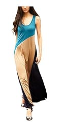Colorblocking Full Length Sleeveless Maxi Dress 