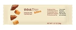 thinkThin Bites, Chocolate Toffee Nut Bars, 1.37-Ounce Bars (Pack of 15)