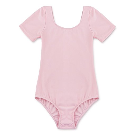 FEESHOW Girls' Classic Basic Gymnastic Short Sleeve Ballet Dance Leotard