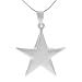 Sterling Silver Polished Star Necklace with 20 inch Snake Chain