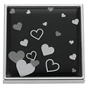 Black Hearts Square Compact Travel Mirror