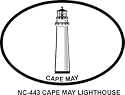 Cape May Lighthouse Oval Bumper Sticker