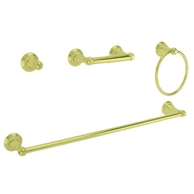 Narbonne 4-Piece Bath Accessory Set Finish: Polished Brass