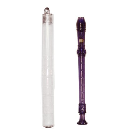 MIE 1-Piece Translucent Purple Recorder, Baroque Fingering