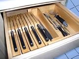 Axis 147 Manhattan Steak Knife Storage Drawer Organizer, Natural Wood