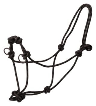 Basic Poly Side Pull Rope Training Halter Black