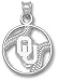 Oklahoma Sooners Solid Sterling Silver ''OU'' Pierced Baseball Pendant