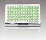Peridot,business Card Case Enhanced with Acrylic Stones