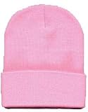 Beanie Plain Pink Winter Ski Woolly Hat