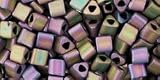 Frosted Metallic Iris Purple Toho Seed Beads Triangle 8/0