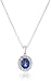 Sterling Silver, Created Blue Sapphire, and Created White Sapphire Pendant Necklace, 18