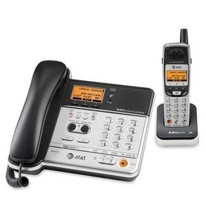 AT&T TL76108 5.8GHz TWO-LINE Digital Corded Cordless Answering System (Titanium and... by AT&T