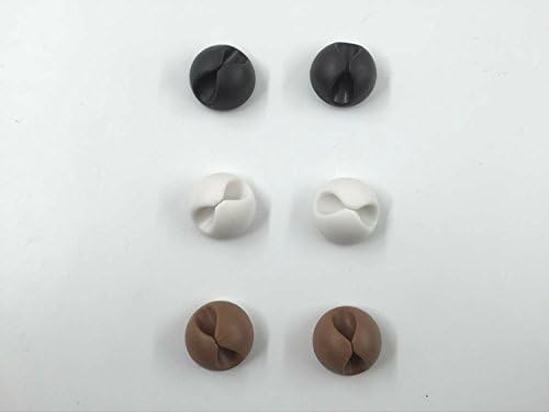 6 Pcs Wire Cord Cable Drop Cable Corder Drop Clips Organizer Ties Management - White, Brown, Black