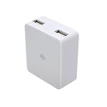 PLANEX 急速充電(2000mA)2ポートUSB ACアダプタ ホワイト PL-WUCHG03-W (iPod/iPad/iPhone4s/4/3GS/3G/Xperia/ウォークマン/Xperia/Galaxy/au/docomo/SoftBank 海外対応)