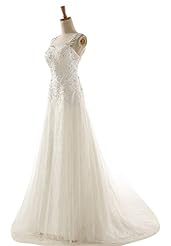 A-line Tulle Lace-Up Crystal Crystals  Dress