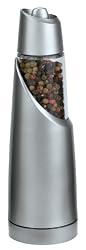 Trudeau Graviti Battery-Operated Pepper Mill, Matte Silver