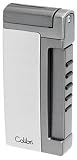 Colibri Trilign Satin Nickel Gunmetal Triple Jet Flame Cigar Lighter with Built-in 8mm Punch QTR496003