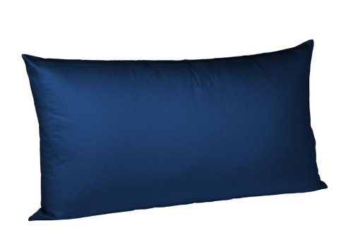 fleuresse Kissenbezug colours 9100-6544, 40x80cm, Mako Satin, Farbe Marine, 100% Baumwolle, mit Reißverschluss