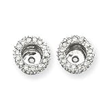 14k White Gold Diamond Earrings Jacket - JewelryWeb
