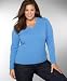 Apparel : Charter Club Cashmere Plus Size V-Neck Sweater
