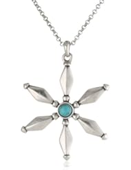 Lucky Brand Floral Set Stone Necklace, 2.63"