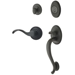 Baldwin 85315.102.RENT Logan Sectional Trim Right Hand Handleset with Wave Lever, Oil... by Baldwin