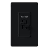 Lutron S2-LFSQ-BL Single Pole Control Black