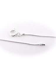 1mm Sterling Silver Snake Nickel Free Chain Necklace Italy