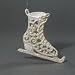 PLATINUM & SILVER ICE SKATE ORNAMENT - 3