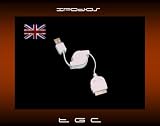 Girlz Gaming World White Ipod USB Retractable Cable