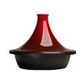Le Creuset Plat � Tajine Base en Fonte / C�ne en C�ramique 27 cm Cerise
