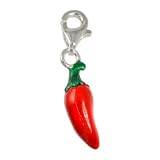 SilberDream 925 Sterling Silber Charm Chilli Anhänger für Armband Kette Ohrring FC3021