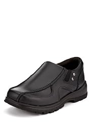 Coated Leather Slip-On School Shoes