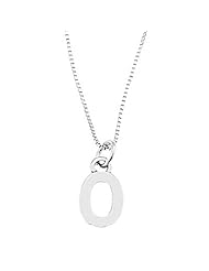 Sterling Silver One Sided Initial Letter O Necklace