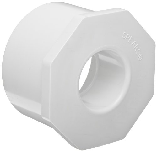 Spears 437 Series PVC Pipe Fitting, Bushing, Schedule 40, White, 1-1/4